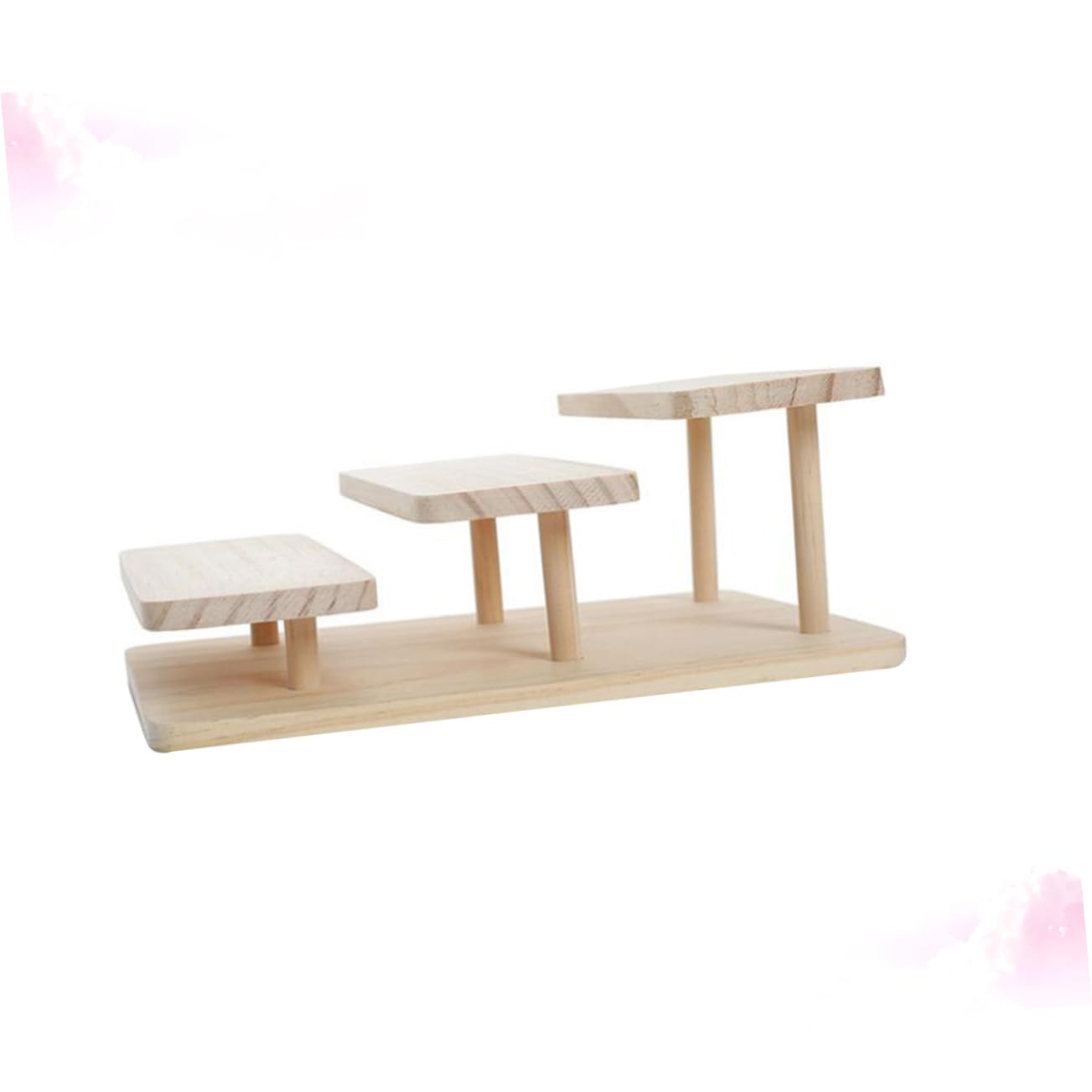 Hohopeti Elegantes Dreistufiges Holz Brillendisplay Regal Multifunktionaler Brillenhalter und Schmuck Organizer Stabiles Aufbewahrungsregal für Sonnenbrillen und Brillen für Büro Wohnzimmer