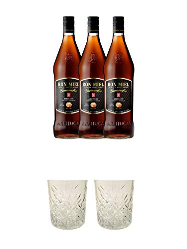 Bild: Arehucas Ron Miel mit Honig Kanarische Inseln Spanien - 3 x 0,7 Liter + Rum Glas 1 St�ck + Rum Glas 1 St�ck f�r 36,95 EUR (-28%) statt 17,98 EUR bei amazon.de