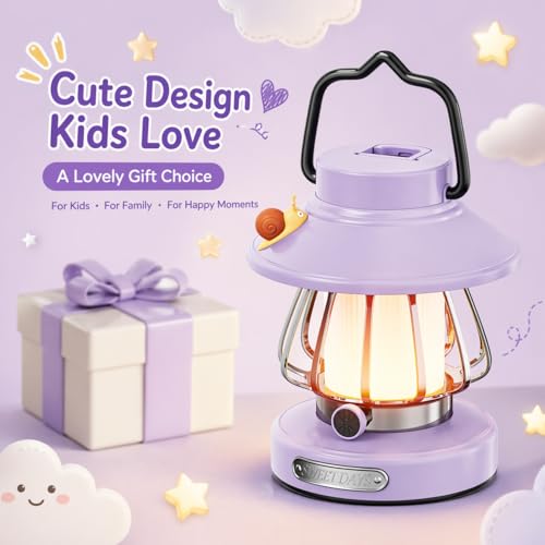 HOMY Snail Camping Lantern for Kids Rechargeable Portable Night Light with 3 Colors & Dimmable, Outdoor Camping Gear, Indoor Bedroom Tent Nightlight Gift for Toddlers by HOMY - Image 7