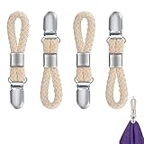 【4 Pcs Clips para Toallas】Los ojales en toallas y paños de cocina ya no son un problema, puede usar ganchos para toallas para colgar toallas, paños de cocina, trapos de limpieza en la cocina, el dormitorio, el baño, etc.Simplemente coloque los clips para toallas en la tela y cuélguelos en los ganchos para facilitar el acceso.