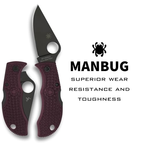 Spyderco Manbug Folding Pocket Knife with 1.9" Micro-Melt PD#1 Steel Blade and FRN Handle - EDC Knife for Men and Women, Perfect for Hunting, Tactical, Camping, Survival, Hiking - PlainEdge - MBBGBKP - Image 2