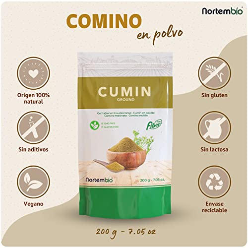 Miniatura 3 de Nortembio Comino Molido 200 G Comino En Polvo 100 Natural, Calidad Gourmet, Especia Para Guisos, Legumbres, Carnes, Curry Y Cocina Internacional Ebook Recetas Gratis