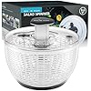 Smile mom Salad Spinner Small Lettuce Spinner Kitchen Gadgets Vegetable Washer, High Efficiency for Home Kitchen Washing & Drying Leafy Vegetables, One-Handed Handle Easy Press 3.8 Qt White