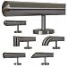 Produktbild TIBU Edelstahl Handlauf 30-600cm Wandhandlauf 33,7 mm Treppengeländer mit geraden Edelstahlhalter - Länge 220 cm und Ende leicht gewölbte Kappe