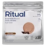 Ritual Vegan Protein Powder - 20g Pea Protein with BCAA Complete Amino Acid Profile - Supports Lean Muscle* - Plant-Based Protein - Tested for Heavy Metals - Sugar-Free** - Non-GMO - Chocolate - 1 Lbs