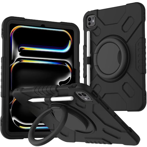 Callyue Case for iPad Air 11 Inch M3/M2 (2025/2024),iPad Air 5th/4th Gen (2022/2020),iPad Pro 11 2022/2021/2020/2018 Model(4th/3rd/2nd/1st Generation), 2-in-1 Duty Shockproof Protective Case, Black by Callyue - Used condition - US$8.95