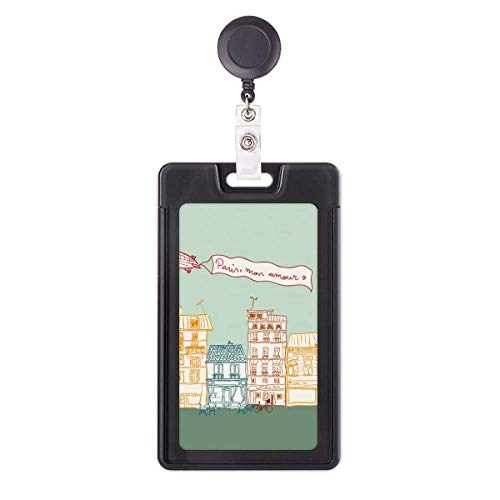 Porte-badge rétractable Paris anti-perte pochette de protection carte
