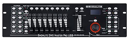 Showlite Master Pro 192 Kanal DMX Controller (zur professionellen Lichtsteuerung USB Anschluss zur Datenspeicherung max. 240 Szenespeicher Midi-Input: 5-pol Standard Interface)