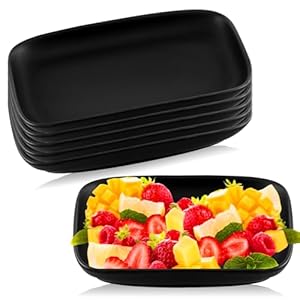 Byzesty Servierteller Kuchenteller Schwarz, 6 Stück