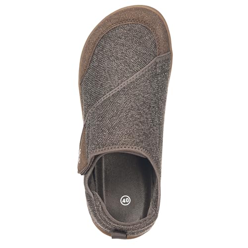 Image of Sisttke Diabetic Shoes for Men Extra Wide Width Adjustable Swollen Feet Orthopedic Shoes Arch Support Barefoot Diabetic Slippers for Edema Elderly Arthritis Indoor Outdoor