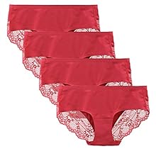 Perfectly fit and no panty lines: seamless at the waistline and leg openings, no dig or roll while walk or move No-show Knickers for women: The lace in the back eliminate panty line, no-slide edges stay in place, ocassion for work, daily wear, travel...