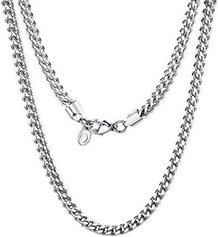 U7 Mens Thick Cuban Chain, Necklace: 46cm-76cm, Bracelet: 19cm-21cm, Gold/Black Plated Stainless Steel Hip Hop Jewellery, Come with Gift Box