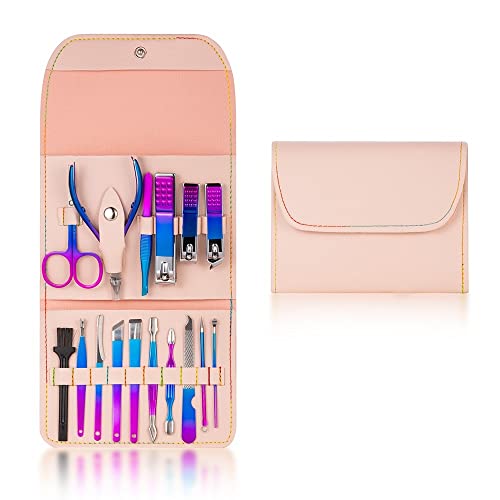 Herramientas de belleza de acero inoxidable dorado, kit de cortador de manicura de calidad