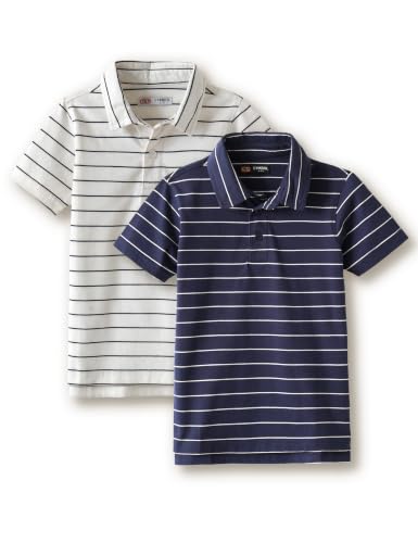 Image of Amazon Brand - Symbol Boys Soft Cotton Rich Jersey Striped Polo Shirt