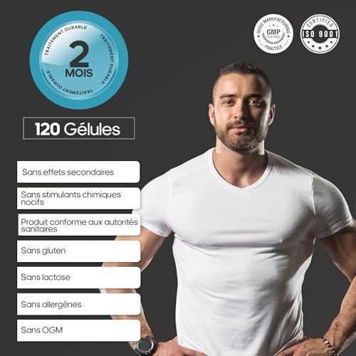 Healthy Fusion TestoMax | Booster de Testostérone pour Homme | Énergie, Force, Musculation et Vigueur | Maca Andine, Ginseng, Tribulus et Taurine | Améliore les performances sportives | 120 capsules – Image 6