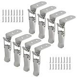 Aoserge 90 Degree Tool Box Hood Locks Latches with Lock Button - Heavy Duty Stainless Steel Cabinet Latch Toggle Catch for Boxes, Cabinets, Drawers & Trunks (8 Sets, Includes Mounting Screws)