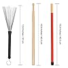 SINBLUE Drum Sticks Brush Set 5A Maple Wood Drum Sticks 1 Pair, Retractable Drum Wire Brushes 1 Pair, Rods Drum Brushes 1 Pair for Kids, Adults, Rock Band, Jazz Folk Students with Portable Storage Bag #1