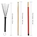 Tbrand Drum Sticks 1 Pair 5A Maple Wood Drum Sticks,1 Pair Retractable Drum Wire Brushes and 1 Pair Rods Drum Brushes set for Kids, Adults, Rock Band, Jazz Folk Students with Portable Storage Bag