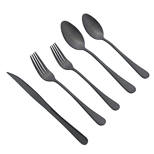 Matte Black 4 Piece Pie Server 8.85-Inch Pizza Cutter Knife Spatula Slice Stainless Steel Table Flatware Set Cake Server Serving Utensils Silverware Dishwasher Safe For Party #TOP3
