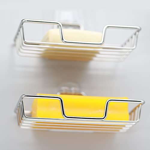 So Nice Soap Dish For Shower,Soap Savers Soap Dishes For Bar Soap Holder For Shower Wall,Soap Tray Bar Soap Sponge Holder,Bathroom,Tub And Kitchen Sink,Stainless Steel-Adhesive No Drilling,Set Of 2 #TOP5