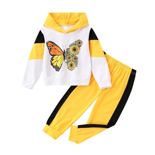 Image of Axumity Toddler Baby Girls Clothes Long-sleeve Tie Dye Hoodie Sweatshirt Pants Hooded Outfit Set