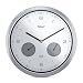 Produktbild Mebus Funk-Wanduhr mit Thermometer und Hygrometer / Kunststoff / Rund / Modell: 52827 / Farbe: Silber