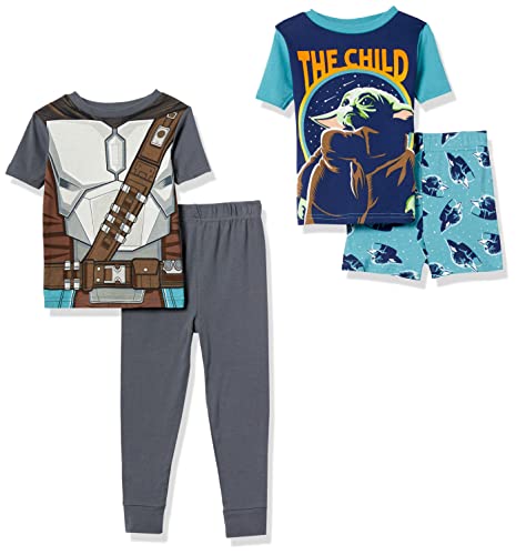 STAR WARS Boys’ 4-Piece Snug-Fit Cotton Pajama Set, NEW ARMOR, 4