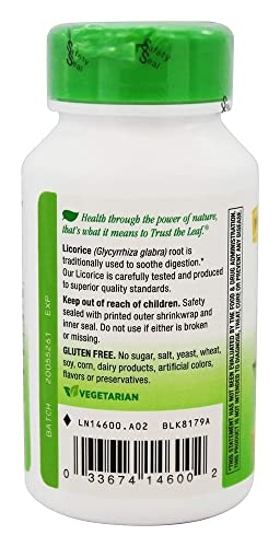 Natures Way Licorice Root 100 Vegetarian Capsule, 100 Ct #TOP2
