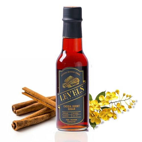 Cassia Cinnamon Burnt Sugar Simple Syrup for Cocktails – All-Natural, Vegan, Kosher & Gluten-Free –Perfect for Old Fashioneds Mix, Whiskey (5 fl OZ, Cinnamon)