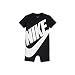 NIKE Baby Boy Infant Shortall (Black (56D369-023)/White/Black, 3-6 Months)