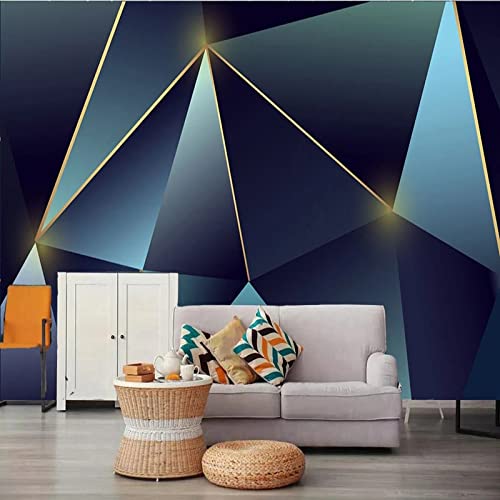 Papier Peint Creative Géométrique Bleu et Décoration Murale - 5