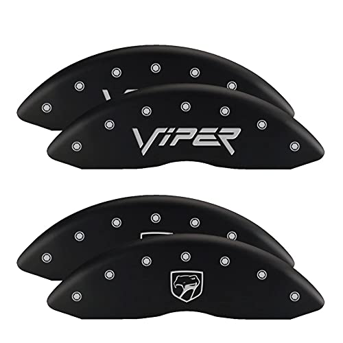 Image of MGP Brake Caliper Covers for 2014-2018 Chevrolet Silverado | Requires 18 inch+ Wheels, Red Powder-Coated Aluminum, 4 PCS Front and Rear, Bowtie Engraving
