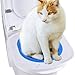 Professional Cats Toilet Trainer Kit, Cats Toilet Training System, Kitty Urinal Seat Toilet Trainer, Reusable Puppy Cat Litter Mat, Strong Bearing Capacity Home Urinal Seat Potty for Small Pet (Grey)