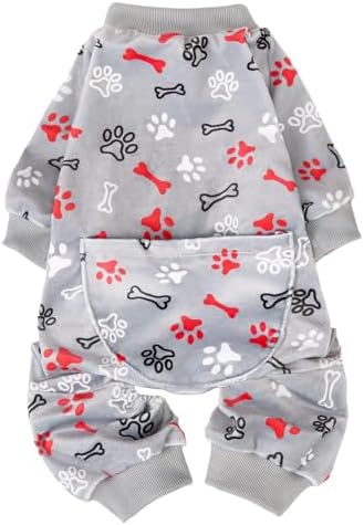 PUPTECK Soft Fleece Dog Pajamas for Small Medium Dogs, Dog Onesie...
