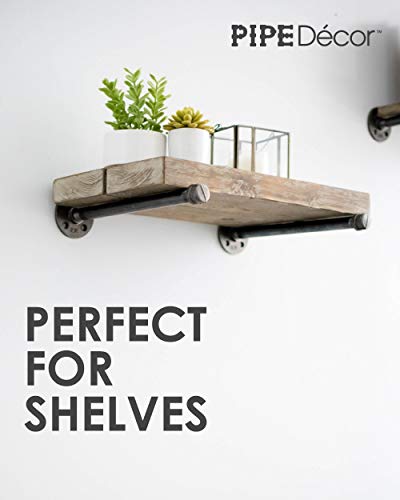 Pipe Décor 1/2” X 6” Malleable Cast Iron Pipe Nipple, Pre Cut Connectors, Industrial Steel Grey Fits Standard Half Inch Black Threaded Pipes Nipples And Fittings, Build Vintage Diy Furniture, 6 Pack #TOP4