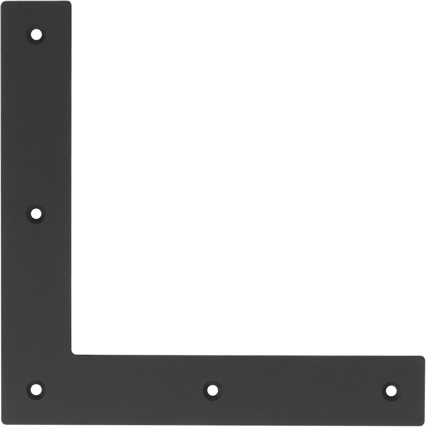 6 Pack Black Flat L Bracket, 9-1/2" x 1-5/8" Flat Corner Braces Mending Plate for Wood, 1/8" Thick