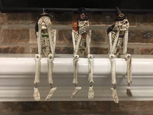 Skeletons Halloween | SET of 3 | Hear See Speak No Evil