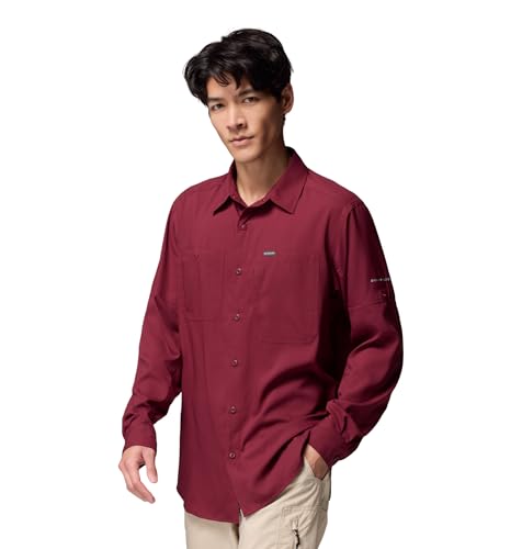 Image of Columbia Men Polyester Loose Omni-Shade Ridge Utility Lite Hiking and Trekking Long Sleeve Shirt