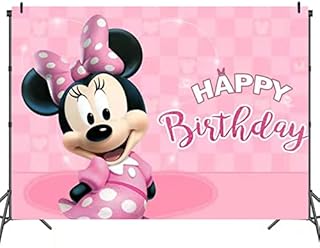 Minnie Mouse Backdrop Minnie Photography 150*100cm 1st Birthday Background Princess Girls Hot Pink Decoration for Kids Baby Shower Party Supplies Banner Studio Props