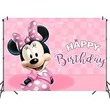 Minnie Fotohintergrund,Mickey Fotografie Hintergrund Fotoshoot Backdrop,Backdrop für Kinder Babyparty, Minnie Maus rosa Hintergrund Geburtstag Party Dekoration Fotohintergrund, 1,5 x 1m