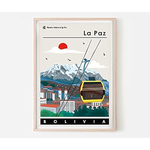 habyl La Paz Print - Travel Poster for Wall Art with Minimal Design of Landscape in A3 Large Size (No Frame Included) Cover