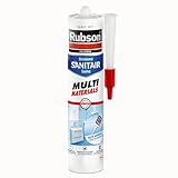 Rubson Mastic B&C Pure Silicone Sanitaires - Mastice per bagno e cucina, 280 ml, Bianco