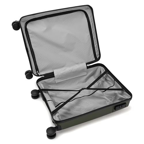 Image of SWISS MILITARY Jazz 55cm Hard Luggage Trolley Bag with 45L Capacity, 360 Rotatable Wheels, 3 Dial Lock and a Durable PP Body, Lightweight, Stylish and Secured, Suitcase Bags for Travel - Olive