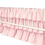Ruffled Crib Bed Skirt: 3 Tiered Ruffled Crib Skirt Baby Girl Nursery Toddler Bedding Dust Ruffle, 17.7