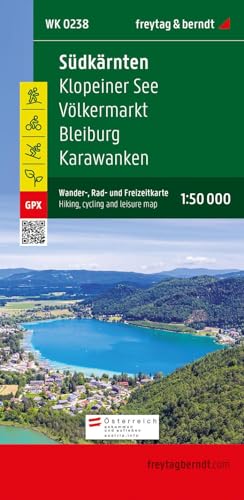 Südkärnten, Wander-, Rad- und Freizeitkarte 1:50.000, freytag & berndt, WK 0238: Klopeiner See - Völkermarkt - Bleiburg - Karawanken, mit Infoguide, ... (freytag & berndt Wander-Rad-Freizeitkarten)