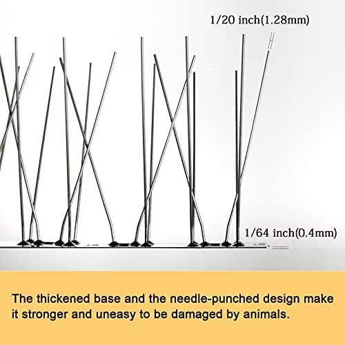 OFFO Bird Spikes with Stainless Steel Base, Durable Bird Repellent Spikes Arrow Pigeon Spikes Fence Kit for Deterring Small Bird, Crows and Woodpeckers, Covers 3.4 Feet(1.04m) - 1
