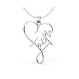 Stainless Steel Faith Pendant Necklace Heart Shaped Word Letter Faith Positive Encouragement Memorial Necklace Gift for Women Friends