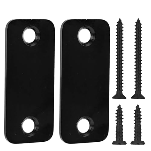 2pcs Door Edge Hole Filler Plate, Stainless Steel Deadbolt Cover Plate with Fixing Screws Door Latch Filler Plates for Enhanced Home Security (Black)
