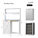 Jocoevol Mini Fridge Stand with Storage, Microwave Stand with Power Outlets and Glass Holder, Kitchen Rack, Farmhouse Design Bakers Rack with Storage for Living Room, Entryway, White
