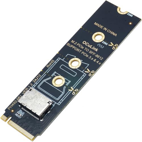 M.2 NVMe - OCuLink SFF-8612�A�_�v�^�[�AM�L�[PCIe 4.0 x4 64Gbps eGPU�h�b�N�B | Amazyber U.2 U.3 NVMe SSD�g�� 2230/2242/2260/2280�Ή� �v���O�A���h�v���C �h��